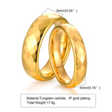 High Quality Multi-faceted Rhombus 4mm/6mm Tungsten Wedding Rings for Couples - Men Women Promise Engagement Jewelry