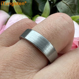 Super Brushed Pipe Cut 6/8mm Tungsten Carbide Rings for Couple Comfort Fit Engagement Wedding Band Jewelry