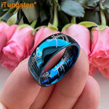 Trendy Laser Engraved 6mm 8mm Fashion Tungsten Carbide Comfort Fit Ring for Men Women - Engagement Wedding Band