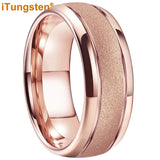 Awesome Domed Grooved Sandblasted 6mm 8mm Tungsten Carbide Comfort Fit Ring for Women Men - Gift Jewelry