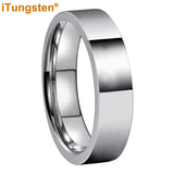 Flat Polished 6mm 8mm Men Women Tungsten Carbide Wedding Band Fashion, Forever Comfort Fit Rings