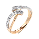 Elegant Geometric Design Full Bling 14K Filled Rose Gold AAA+ Zircon Diamonds Rings for Women Wedding Party Jewelry
