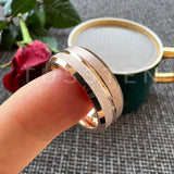 Sandblasted Finish 14K Gold Plated  6/8MM Tungsten Comfort Fit Ring for Men Women - Fashion Engagement Wedding Band