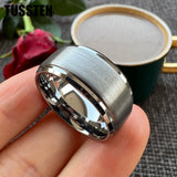 Classic Stepped Beveled Great Workmanship Big 10MM Mens Tungsten Wedding Bands Ideal  Fathers' Day Gift Jewelry