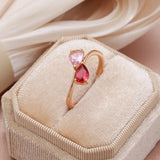 Golden Romantic Pink Filled 14K Rose Gold AAA Zircon Crystals Simple Slim Rings For Women Luxury Jewelry Gift