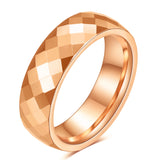 Black Rose Gold  Faceted Edge Dome Polished 4MM/6MM Tungsten Carbide Wedding Bands Couple Rings for Women and Men