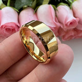 High Polished Beveled Finish Excellent Quality 8MM 6MM 4 Colors Comfort Fit Men Women Tungsten Carbide Wedding Band