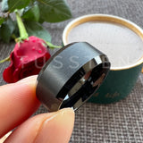 Beveled Edges Matte Finish Gold/Black Tone 10mm Tungsten Carbide Rings for Men Women Fashion Engagement Wedding Band