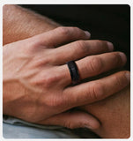 High Quality Black Silver Color Anti Scratch 8mm Tungsten Wedding Bands for Men - Simple Plain Male Wedding Rings