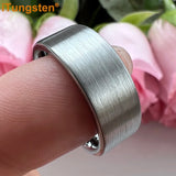 Super Brushed Pipe Cut 6/8mm Tungsten Carbide Rings for Couple Comfort Fit Engagement Wedding Band Jewelry