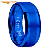 Popular Beveled Center Brushed and Polished 10mm Large Ring Men's Tungsten Engagement Comfortable Fit Ring