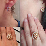Luxury Vintage Texture Design AAA Zircon Diamonds Women's Rings Filled 14K Rose Gold Elegant Party Jewelry