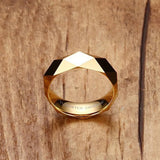 Super Rhombic Section Gold, Silver, Rose Gold Color High Polished 6mm Men Women Tungsten Carbide Ring Wedding Bands