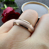 Super Sandblasted Gold 6/8MM Tungsten Ring for Men and Women Fashion Comfortable Fit Engagement Wedding Band