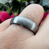 Domed Brushed Multicolor 6mm 8mm Tungsten Comfort Fit Wedding Engagement Ring For Women Men