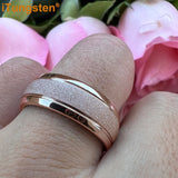 Awesome Domed Grooved Sandblasted 6mm 8mm Tungsten Carbide Comfort Fit Ring for Women Men - Gift Jewelry