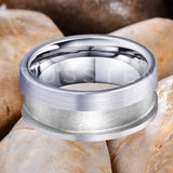 Classic Marvelous Groove Domed Polished 10mm Tungsten Blank Core with 6mm Comfort Fit Rings