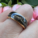 Polished Shiny Domed Sandblast Foil Inlay 8mm Tungsten Carbide Comfort Fit Wedding Bands Men/Women Fashion Jewelry