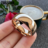 Amazing Domed Polished Finish Gold/Siver/Black Tone 6/8MM Tungsten Carbide Men Women Comfortable Fit Wedding Bands