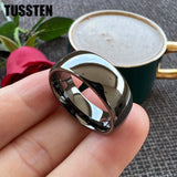 Amazing Domed Polished Finish Gold/Siver/Black Tone 6/8MM Tungsten Carbide Men Women Comfortable Fit Wedding Bands