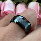 Popular Beveled Center Brushed and Polished 10mm Large Ring Men's Tungsten Engagement Comfortable Fit Ring
