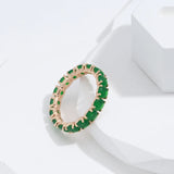 New Unusual Full Claw Green AAA Zircon Fashion Rings For Women - Filled 14K Rose Gold Luxury Jewelry