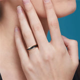 Black Brushed Cut Edge Rose Gold Inside 6/8mm Men Women Tungsten Carbide Wedding Band Luxury Unisex Couple Ring
