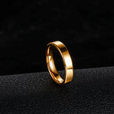 Luxury Gold Color Polished Classic 2mm/4mm Thin Tungsten Carbide Women Men's Rings Simple Round Wedding Bands