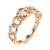 New Arrival High Quality 14K Rolled Rose Gold AAA Zircon Diamonds Curb Chain Rings For Women - Daily Jewelry