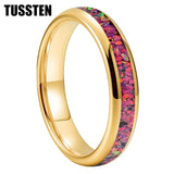 Charming Opal Ring Nice 4MM Color Women Tungsten Comfort Fit Engagement Wedding Bands Trendy Jewelry