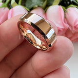High Polished Beveled Finish Excellent Quality 8MM 6MM 4 Colors Comfort Fit Men Women Tungsten Carbide Wedding Band