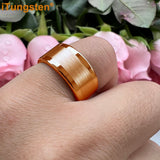 Center Brushed Polished Finish 10mm 12mm Mens Tungsten Flat Big Finger Rings, Comfort Fit Engagement Wedding Bands