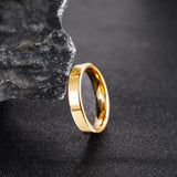 Luxury Gold Color Polished Classic 2mm/4mm Thin Tungsten Carbide Women Men's Rings Simple Round Wedding Bands