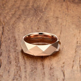 Super Rhombic Section Gold, Silver, Rose Gold Color High Polished 6mm Men Women Tungsten Carbide Ring Wedding Bands