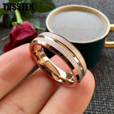 Sandblasted Finish 14K Gold Plated  6/8MM Tungsten Comfort Fit Ring for Men Women - Fashion Engagement Wedding Band