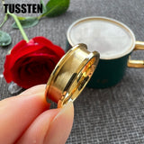New Arrival Quality 6MM Tungsten 4MM Groove For Inlay Channel Polished with Shiny Dome Edges Wedding Bands