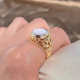 New Arrival Classic Supe Glossy Round Ring For Women in Filled 14K Rose Gold Retro Ethnic Jewelry