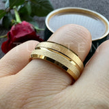 Sandblasted Finish 14K Gold Plated  6/8MM Tungsten Comfort Fit Ring for Men Women - Fashion Engagement Wedding Band