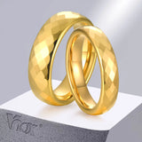 High Quality Multi-faceted Rhombus 4mm/6mm Tungsten Wedding Rings for Couples - Men Women Promise Engagement Jewelry