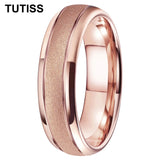 Superb 6/8mm Sandblasted Gold Tungsten Comfortable Fit Ring for Men and Women Fashion Engagement Wedding Band