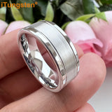 Trendy Jewelry Groove Polish Brush 8mm Classic Tungsten Engagement Wedding Band Forever Comfort Fit Ring Men Women
