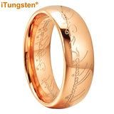 Trendy Laser Engraved 6mm 8mm Fashion Tungsten Carbide Comfort Fit Ring for Men Women - Engagement Wedding Band