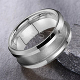 Classic Marvelous Groove Domed Polished 10mm Tungsten Blank Core with 6mm Comfort Fit Rings