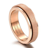 Charming Rose Gold  and Blue Color Tungsten Rainbow Pride Trendy Colorful Rings - Couples Wedding Engagement Rings
