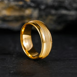 Terrific Frosted 8mm Tungsten Carbide Ring Gold Silver Color For Wedding Engagement BandS Party Rings