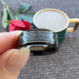 Fabulous Black/Gold/Rose/Original Color 8MM Men Women Comfort Fit Hammer Ring Tungsten Wedding Band