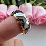 High Polished 6mm 8mm Tungsten Marriage Two Tone Comfort Fit Wedding Bands For Men, Women - Trendy Fashion Jewelry