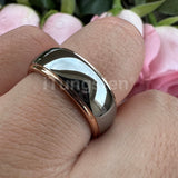 High Polished 6mm 8mm Tungsten Marriage Two Tone Comfort Fit Wedding Bands For Men, Women - Trendy Fashion Jewelry
