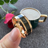 Excellent Shiny Bevel Edges 8MM Black Carbon Fiber Ring Classic Tungsten Comfort Fit Wedding Band For Men Women