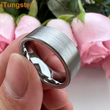 Super Brushed Pipe Cut 6/8mm Tungsten Carbide Rings for Couple Comfort Fit Engagement Wedding Band Jewelry